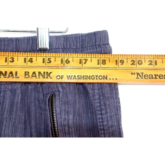 Athleta Linen Wide Leg Pants Blue Textured Drawstring Clean Girl Streetwear - Picture 8 of 8